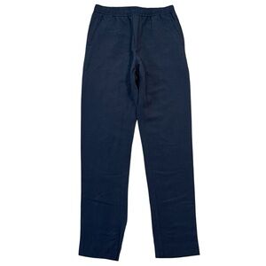 Liu Jo Women’s Italian Designer Navy Linen Casual Straight Leg Trouser Pants 44